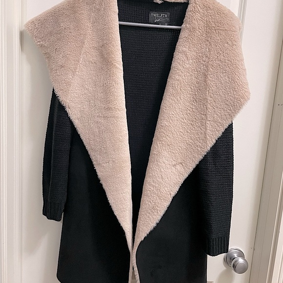 Twelfth Love Suede / Faux fur Knit Cardigan - Picture 2 of 2
